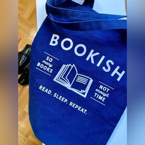 Bookish Cotton Canvas Tote Bag | Sac fourre-tout en toile de coton – Bleu vif